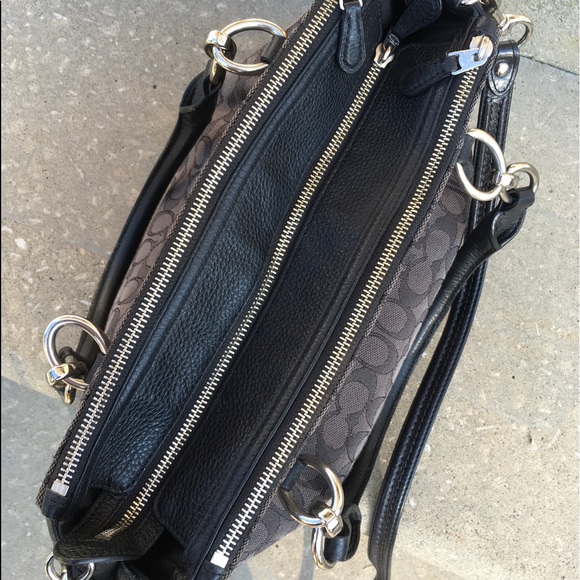 COACH Staton Carryall Leather Trim Signature Jacquard w! Matching Wallet - Picture 5 of 14